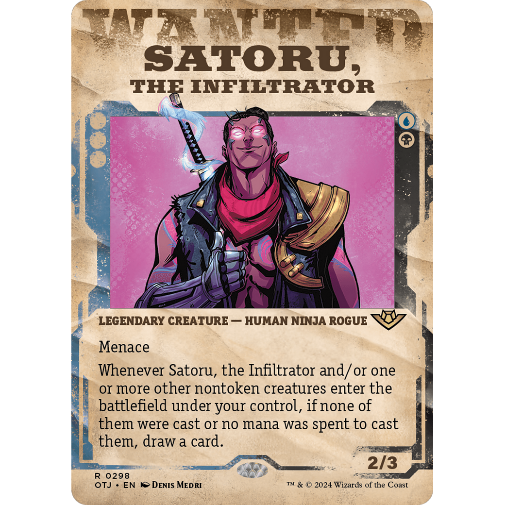 Satoru, the Infiltrator (OTJ-298) - Outlaws of Thunder Junction: (Showcase) (Borderless) Foil