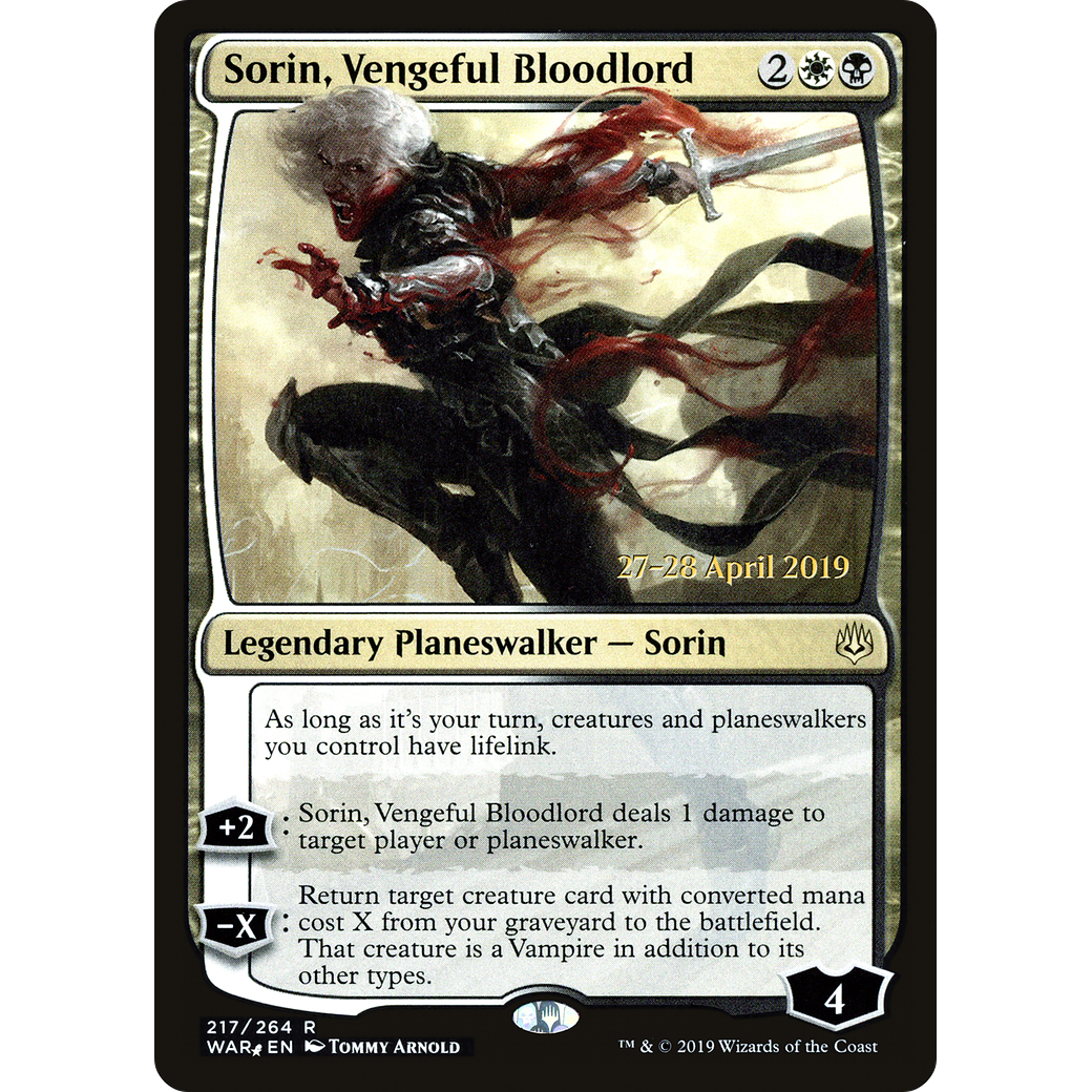 Sorin, Vengeful Bloodlord (PRE-217) - War of the Spark Promos Foil