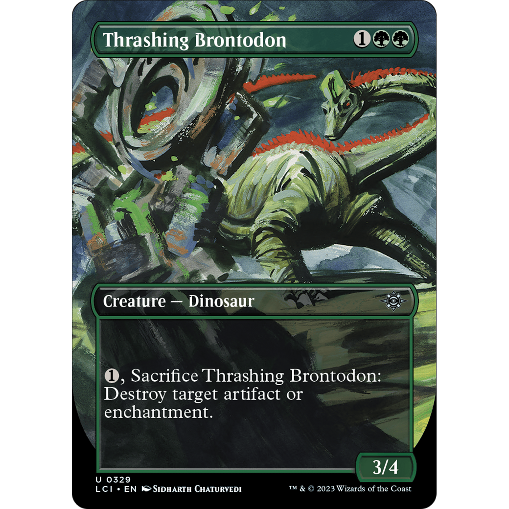 Thrashing Brontodon (LCI-329) - The Lost Caverns of Ixalan (Borderless) Foil