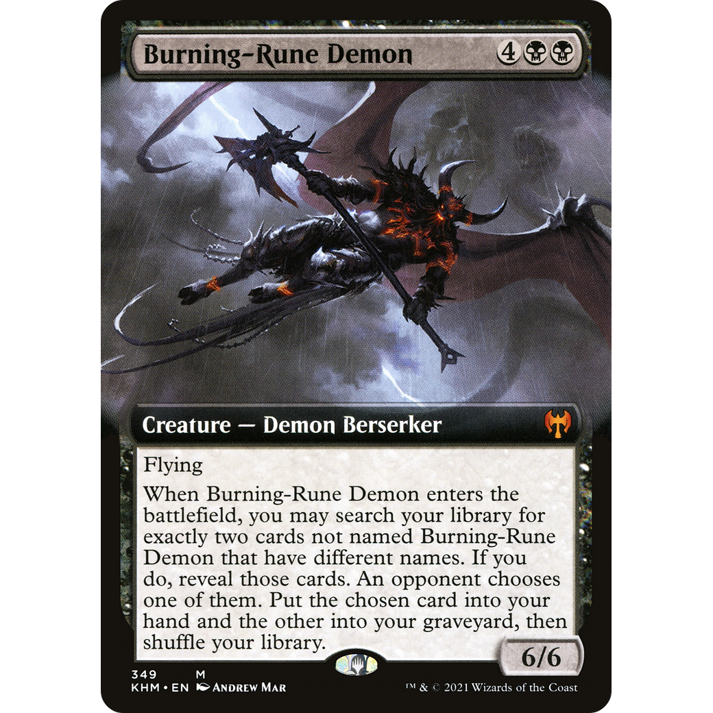 Burning-Rune Demon (Extended Art) (KHM-349) - Kaldheim: (Extended Art)