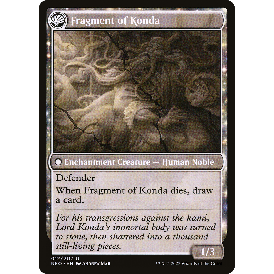 The Fall of Lord Konda // Fragment of Konda (NEO-012) - Kamigawa: Neon Dynasty: (fandfc, enchantment) Foil