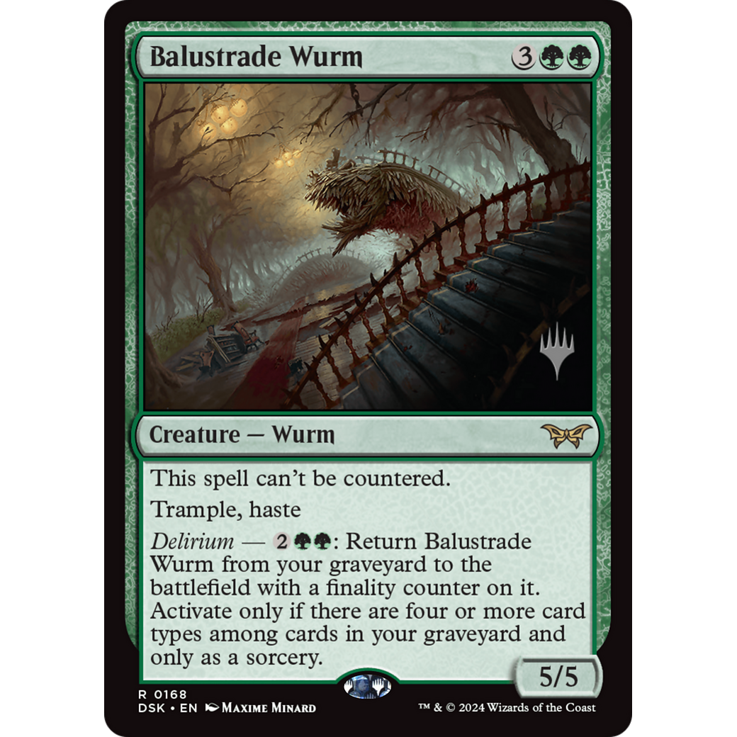 Balustrade Wurm (PPDSK-168P) - Duskmourn: House of Horror Promos Foil
