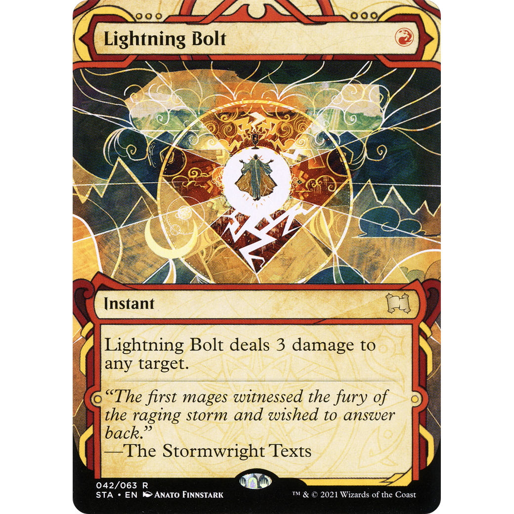 Lightning Bolt (STA-042) - Strixhaven Mystical Archive: (Showcase) (Borderless) Foil
