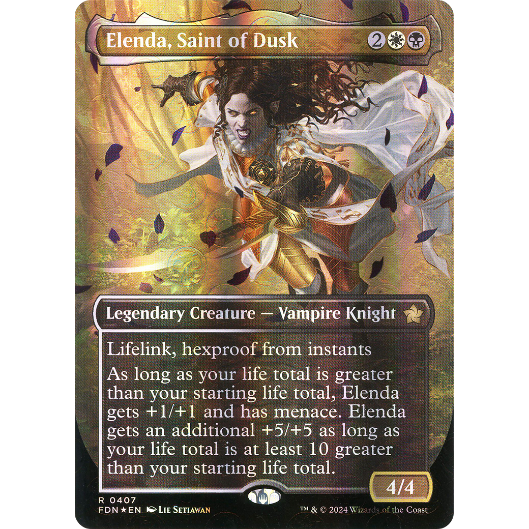 Elenda, Saint of Dusk (FDN-407) - Foundations (Borderless) Foil