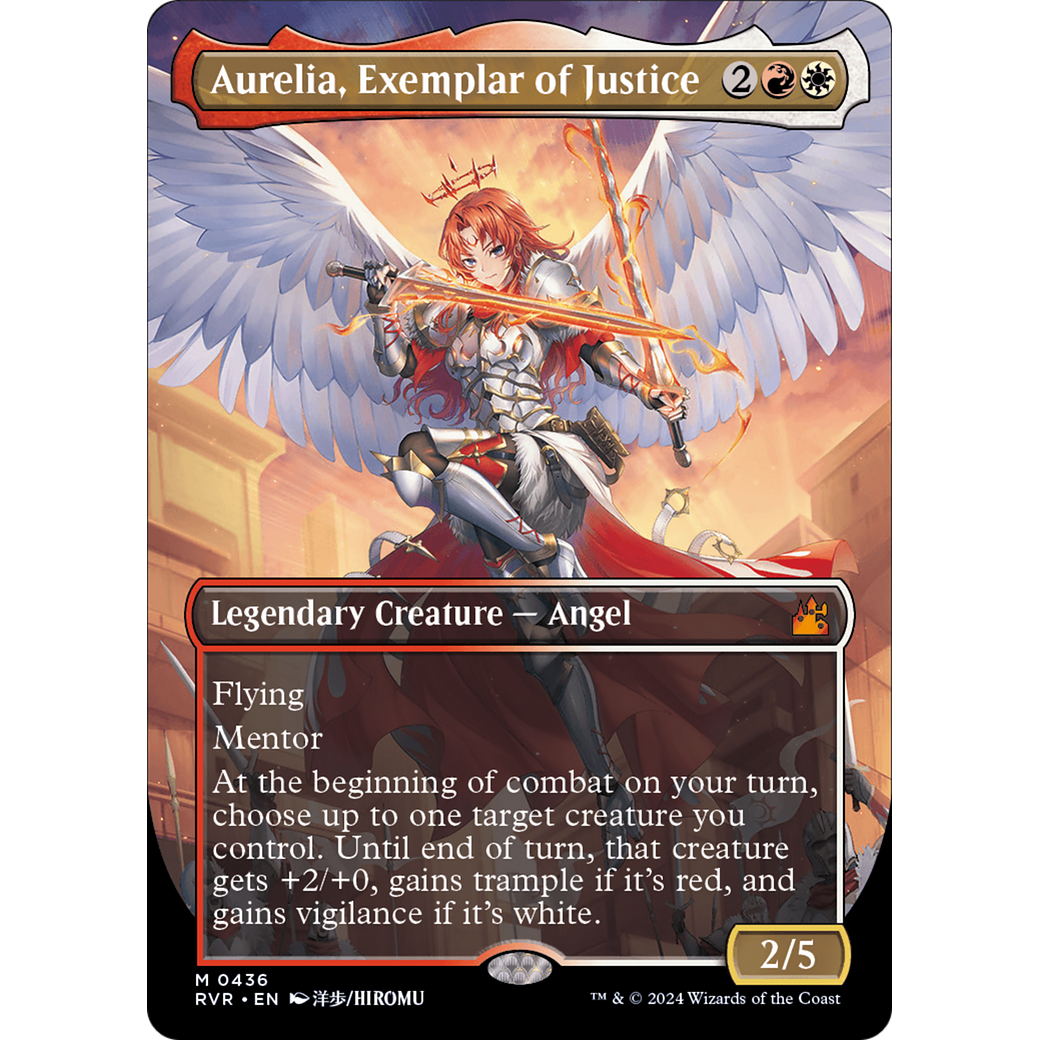 Aurelia, Exemplar of Justice (RVR-436) - Ravnica Remastered (Borderless) Foil