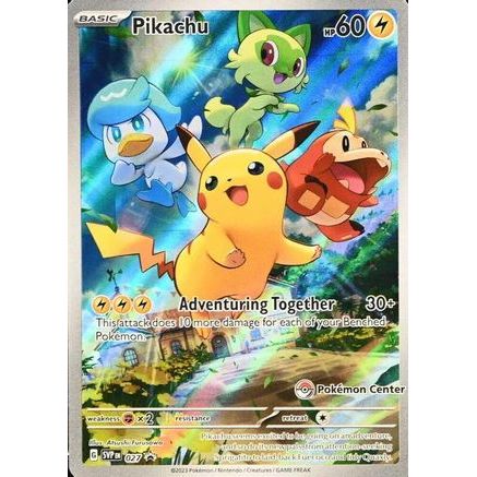Pikachu - 027 (Pokemon Center Exclusive) 27 - SV Scarlet & Violet Promo Cards Holofoil