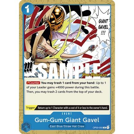 Gum-Gum Giant Gavel (OP03-055) - Pillars of Strength Pre-Release Cards