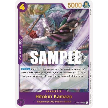 Hitokiri Kamazo (Store Championship Participation Pack) (OP01-108) - One Piece Promotion Cards Foil