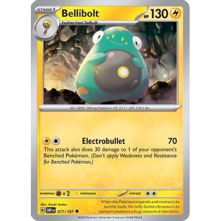 Bellibolt - 077/197 77 - SV03 Obsidian Flames Reverse Holofoil