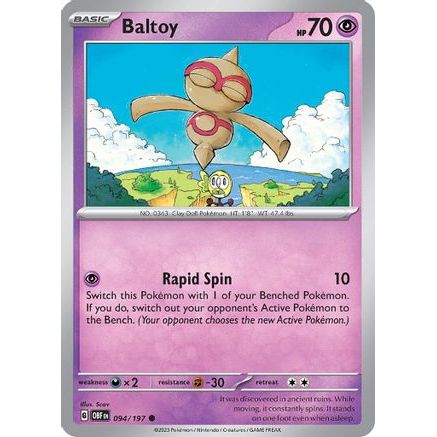 Baltoy 94 - SV03 Obsidian Flames Reverse Holofoil
