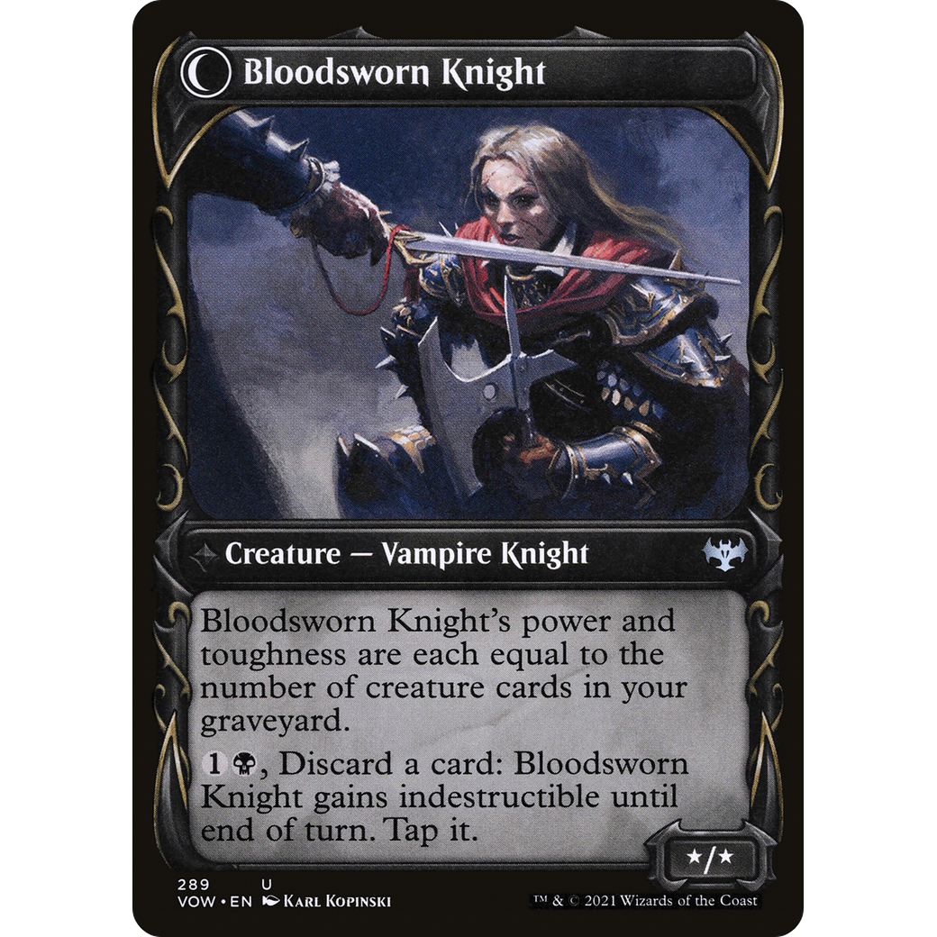 Bloodsworn Squire (Showcase) (VOW-289) - Innistrad: Crimson Vow: (Showcase, Double Faced Transform)