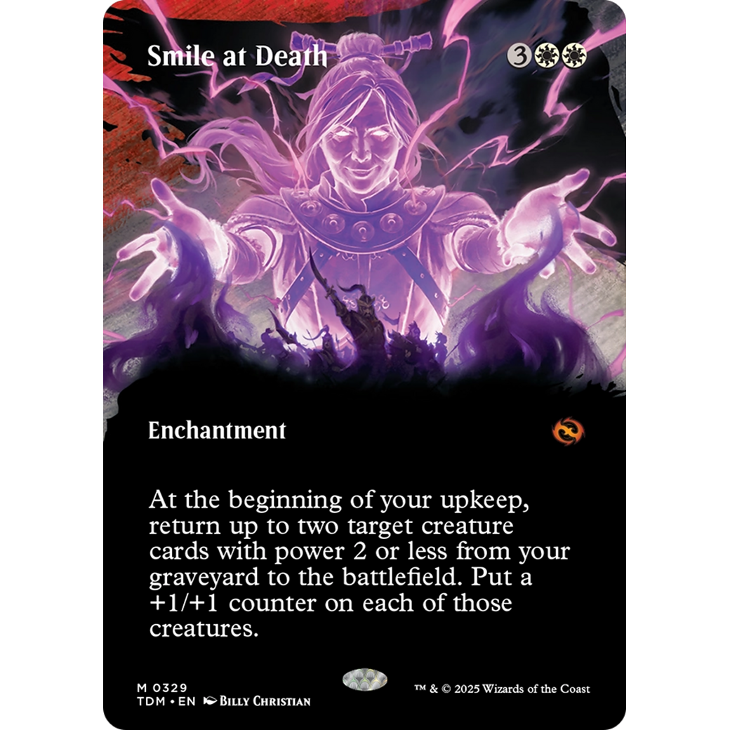 Smile at Death (TDM-329) - Tarkir: Dragonstorm: (Showcase, enchantment) (Borderless) Foil