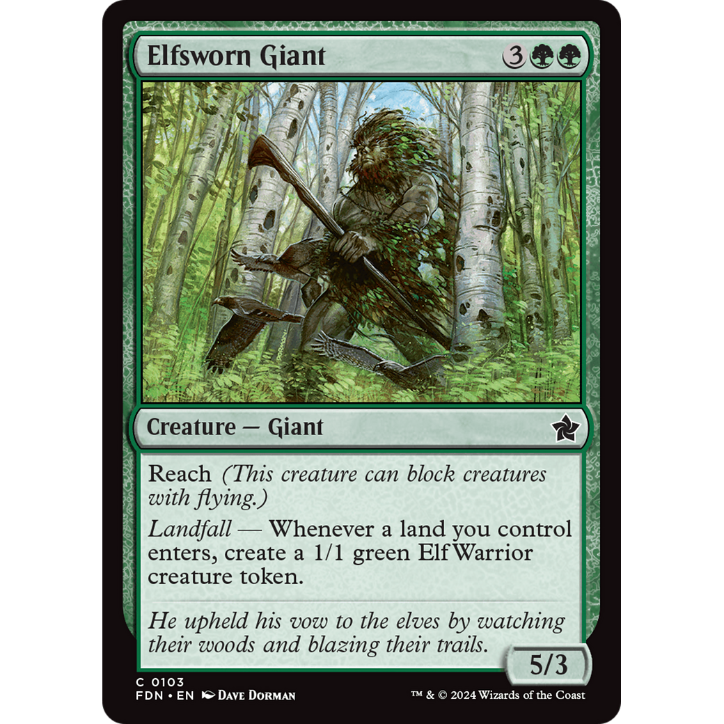 Elfsworn Giant (FDN-103) - Foundations Foil