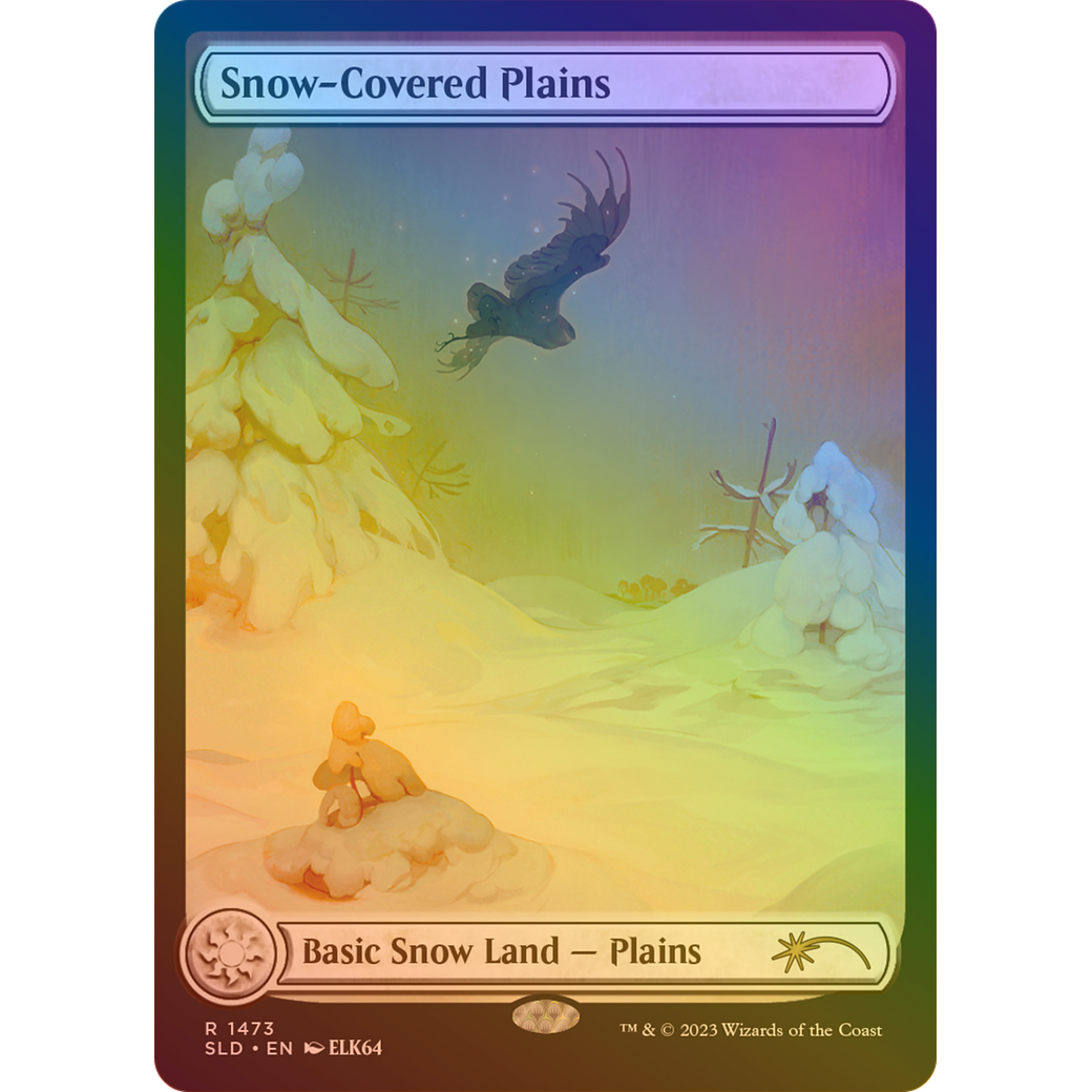 Snow-Covered Plains (1473) (Rainbow Foil) (SLD-1473) - Secret Lair Drop: (Full Art) Foil