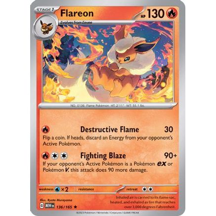 Flareon 136 - SV Scarlet & Violet 151 Reverse Holofoil