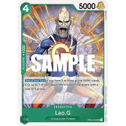Lao.G (OP04-034) - Kingdoms of Intrigue Pre-Release Cards