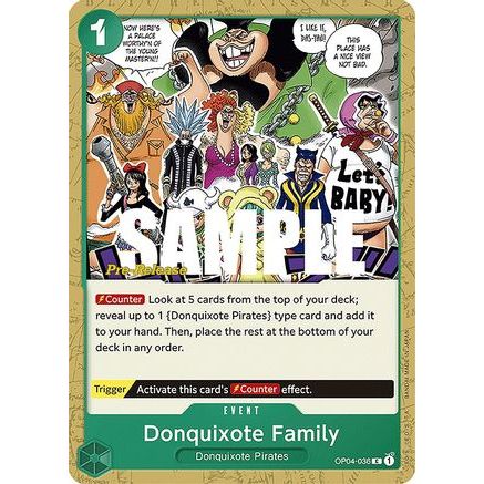 Donquixote Family (OP04-036) - Kingdoms of Intrigue Pre-Release Cards