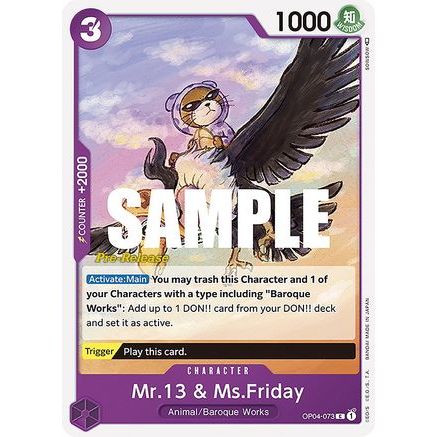Mr.13 & Ms.Friday (OP04-073) - Kingdoms of Intrigue Pre-Release Cards