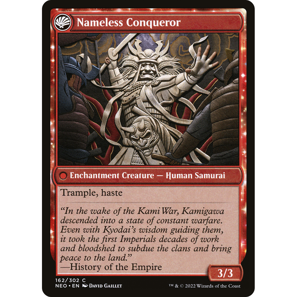 The Shattered States Era // Nameless Conqueror (NEO-162) - Kamigawa: Neon Dynasty: (fandfc, enchantment)
