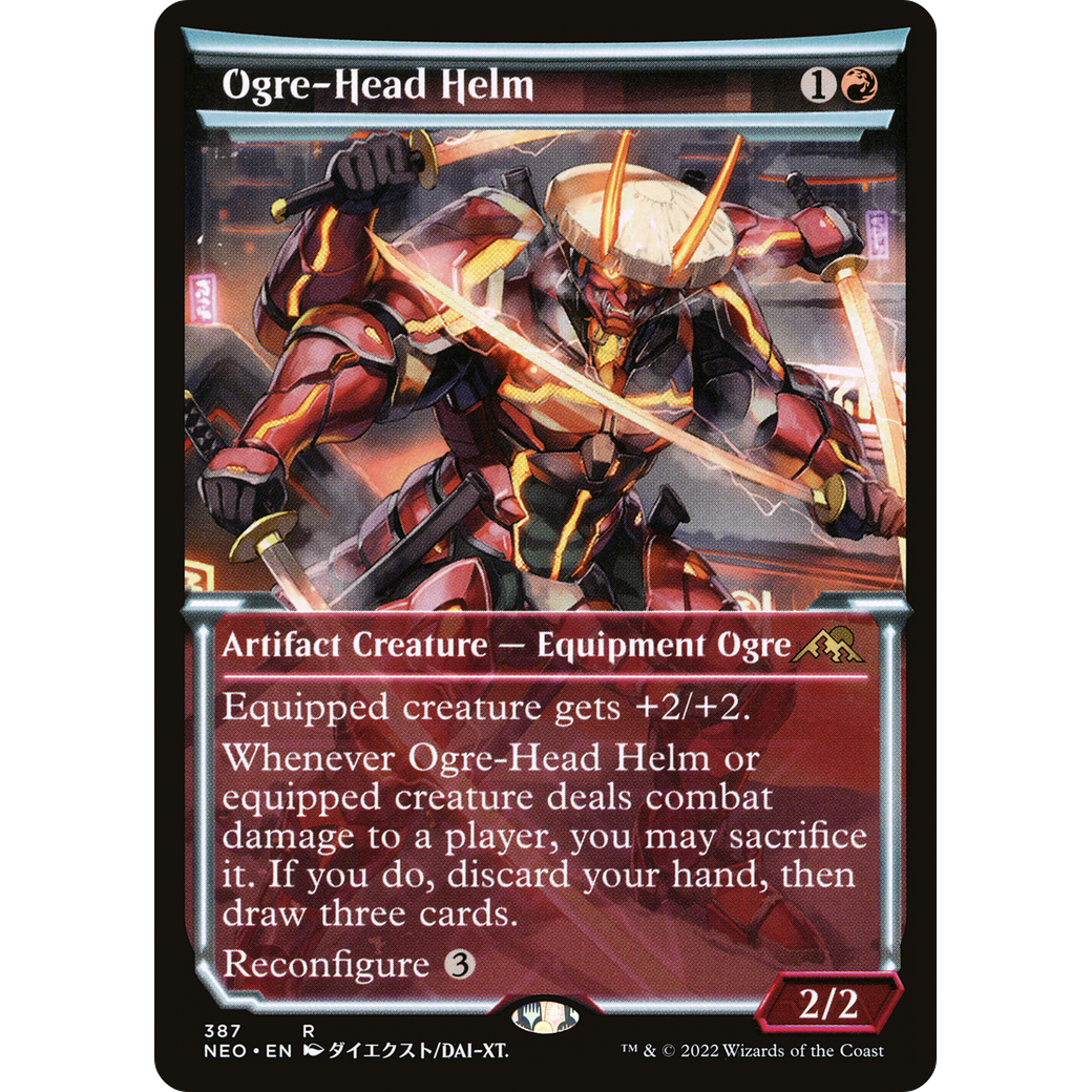 Ogre-Head Helm (NEO-387) - Kamigawa: Neon Dynasty: (Showcase) Foil