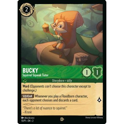 Bucky - Squirrel Squeak Tutor (15) - Disney Lorcana Promo Cards Cold Foil