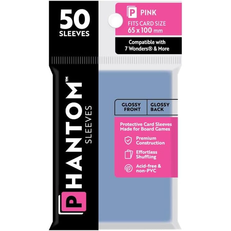 Phantom Sleeves: Pink Glossy/Glossy 50ct 65mmX100mm
