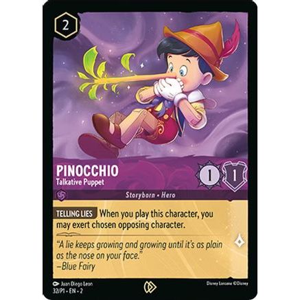 Pinocchio - Talkative Puppet (32) - Disney Lorcana Promo Cards Cold Foil