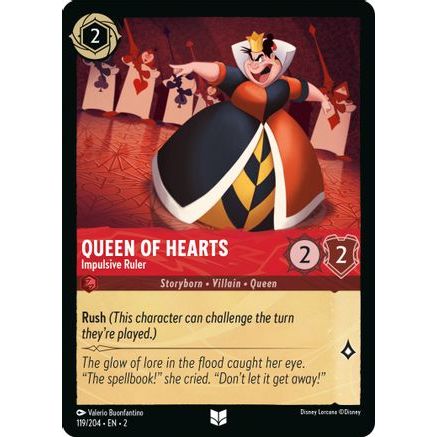 Queen of Hearts - Impulsive Ruler (119/204) - Rise of the Floodborn Cold Foil