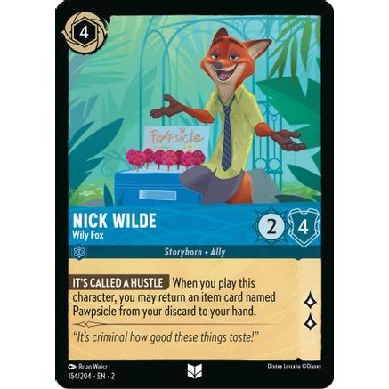Nick Wilde - Wily Fox (154/204) - Rise of the Floodborn Cold Foil