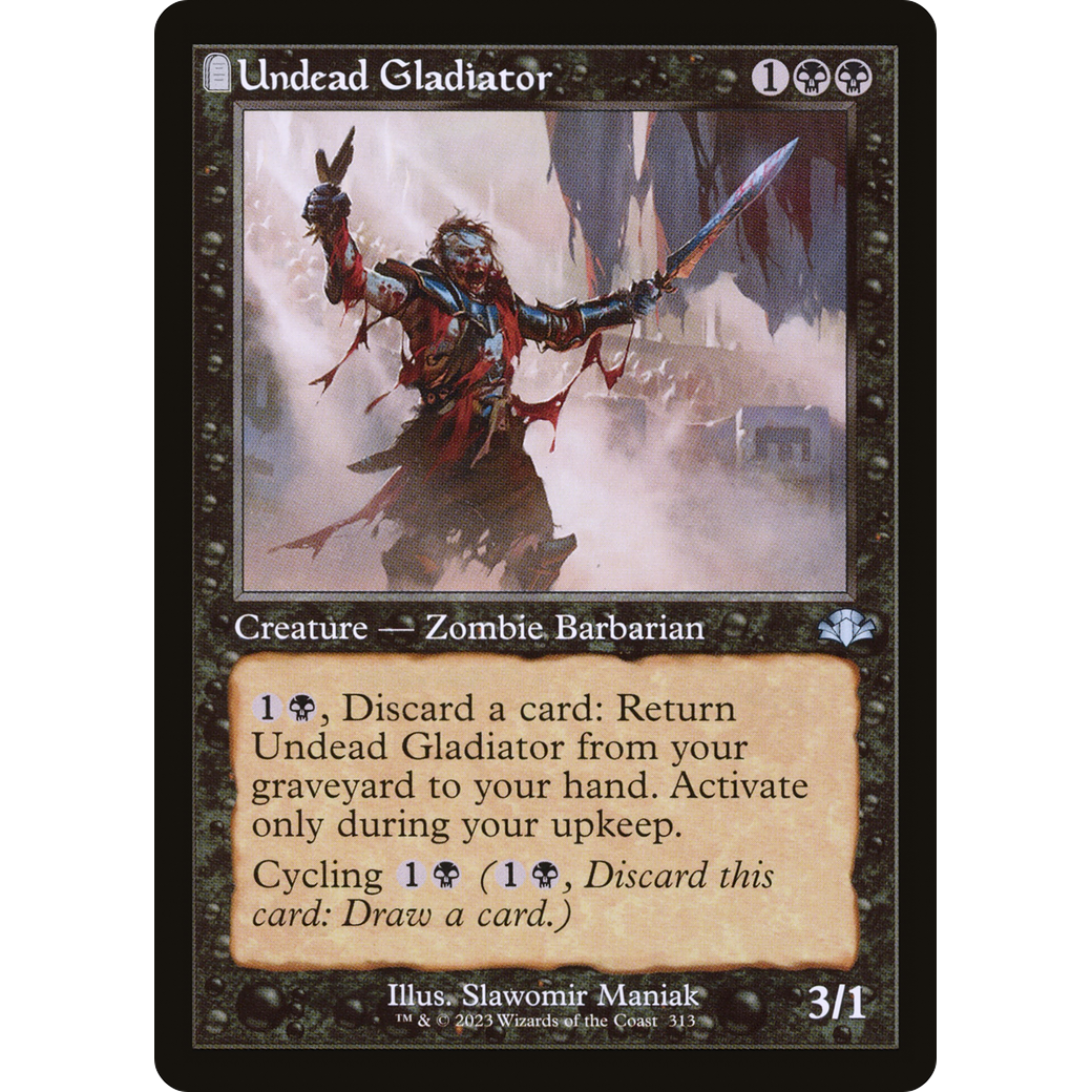 Undead Gladiator (Retro Frame) (DMR-313) - Dominaria Remastered: (tombstone) Foil