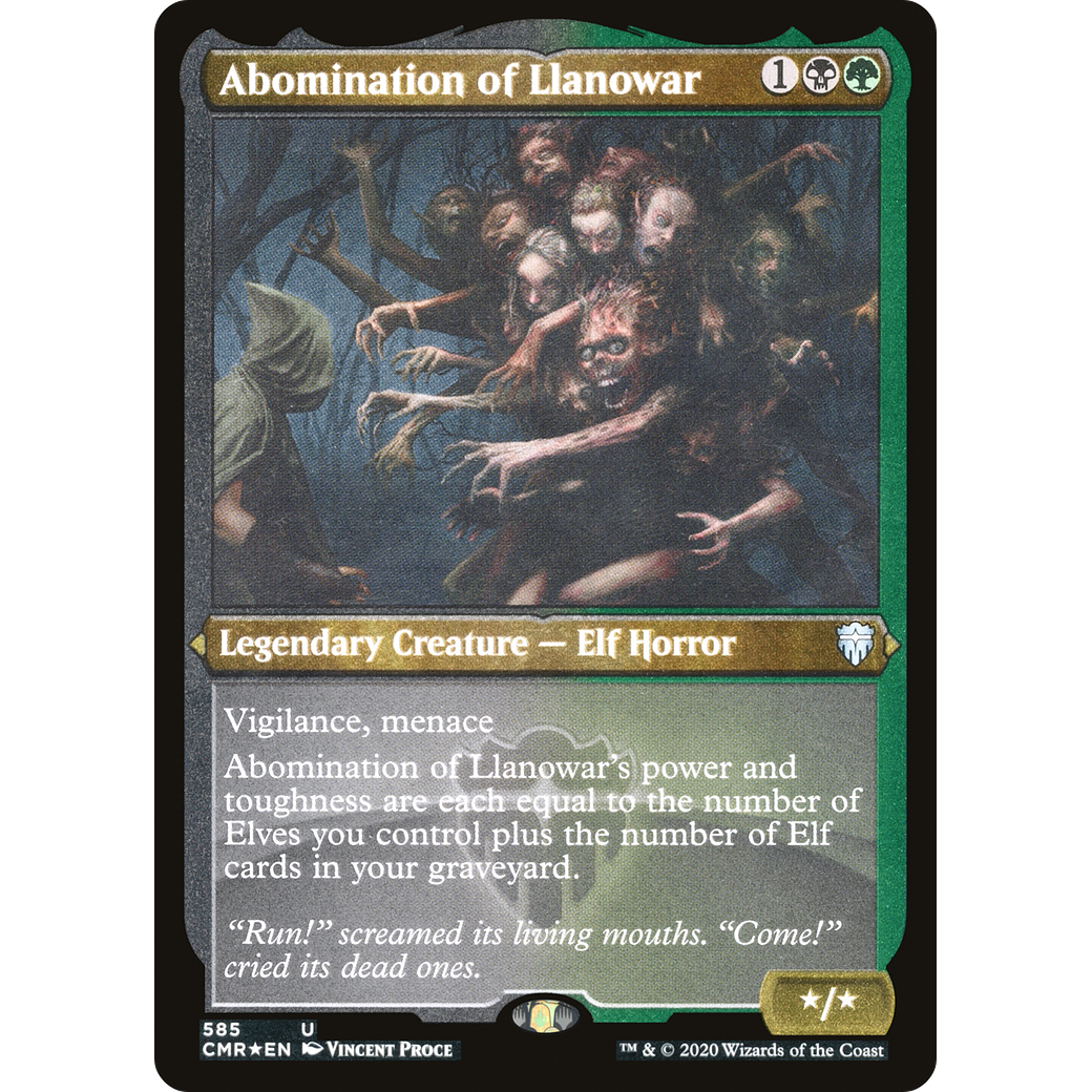 Abomination of Llanowar (Foil Etched) (CMR-585) - Commander Legends Foil