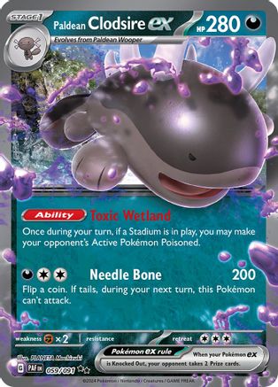 Paldean Clodsire ex - 059/091 59 - SV Paldean Fates Holofoil
