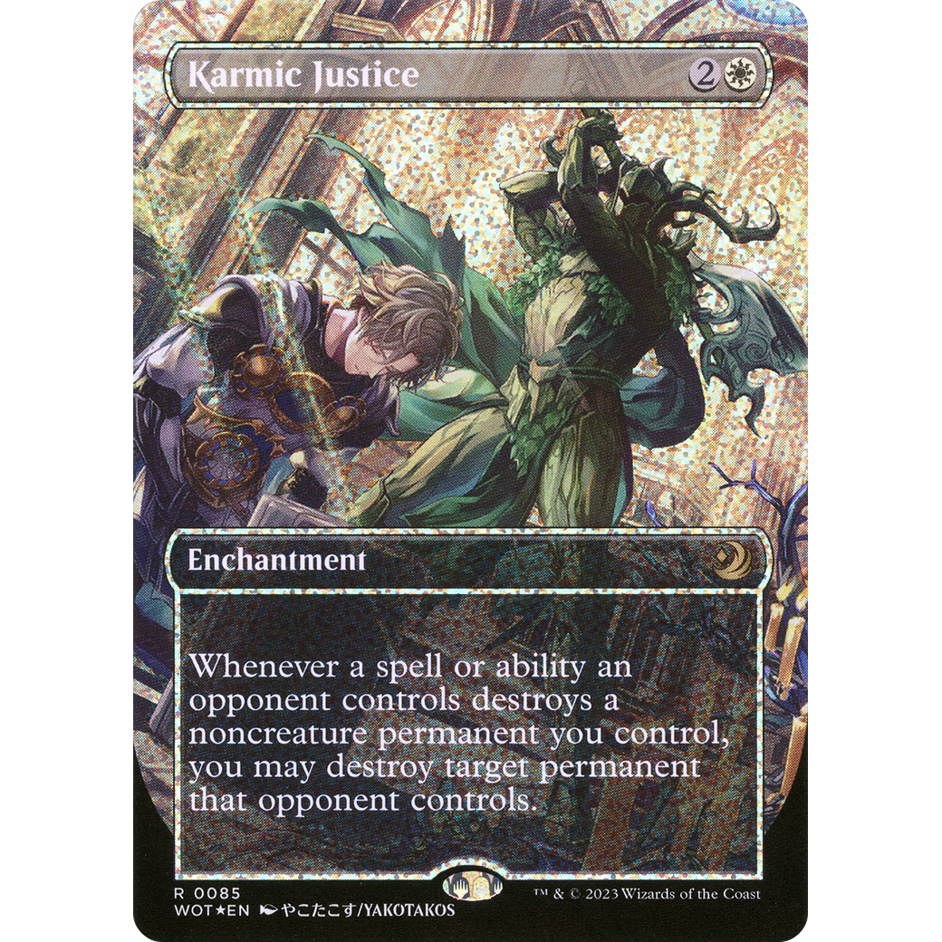 Karmic Justice (WOT-085) - Wilds of Eldraine: Enchanting Tales (Borderless) Foil
