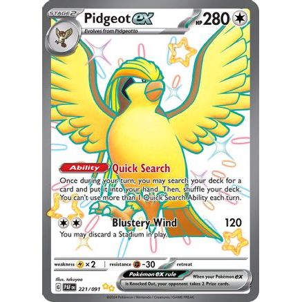 Pidgeot ex 221 - SV Paldean Fates Holofoil