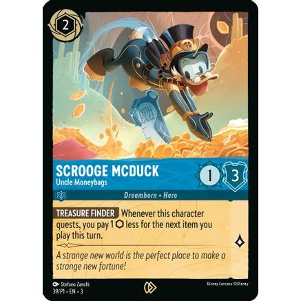 Scrooge McDuck - Uncle Moneybags (39) - Disney Lorcana Promo Cards Cold Foil