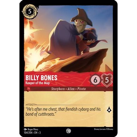 Billy Bones - Keeper of the Map (104/204) - Into the Inklands Cold Foil