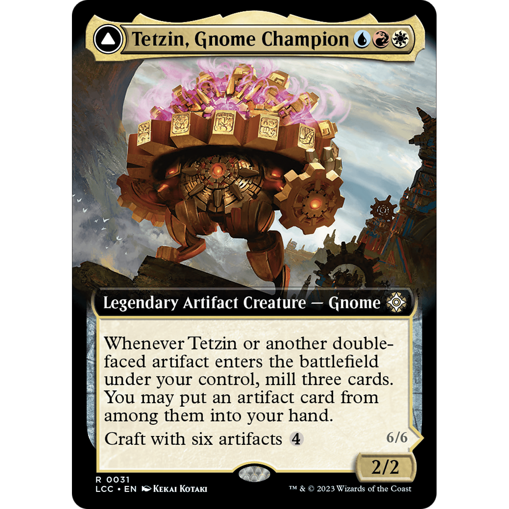 Tetzin, Gnome Champion // The Golden-Gear Colossus (LCC-031) - The Lost Caverns of Ixalan Commander: (Extended Art)
