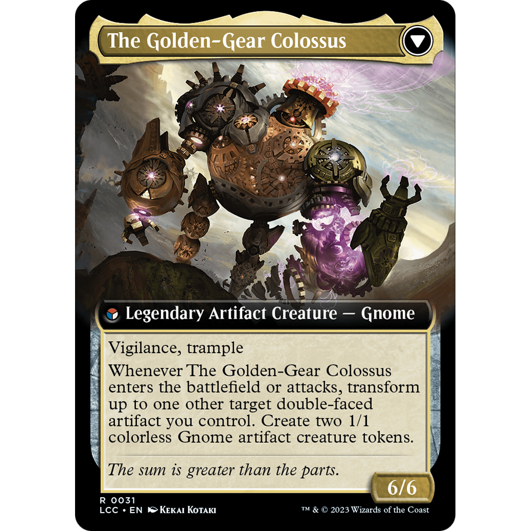 Tetzin, Gnome Champion // The Golden-Gear Colossus (LCC-031) - The Lost Caverns of Ixalan Commander: (Extended Art) Foil