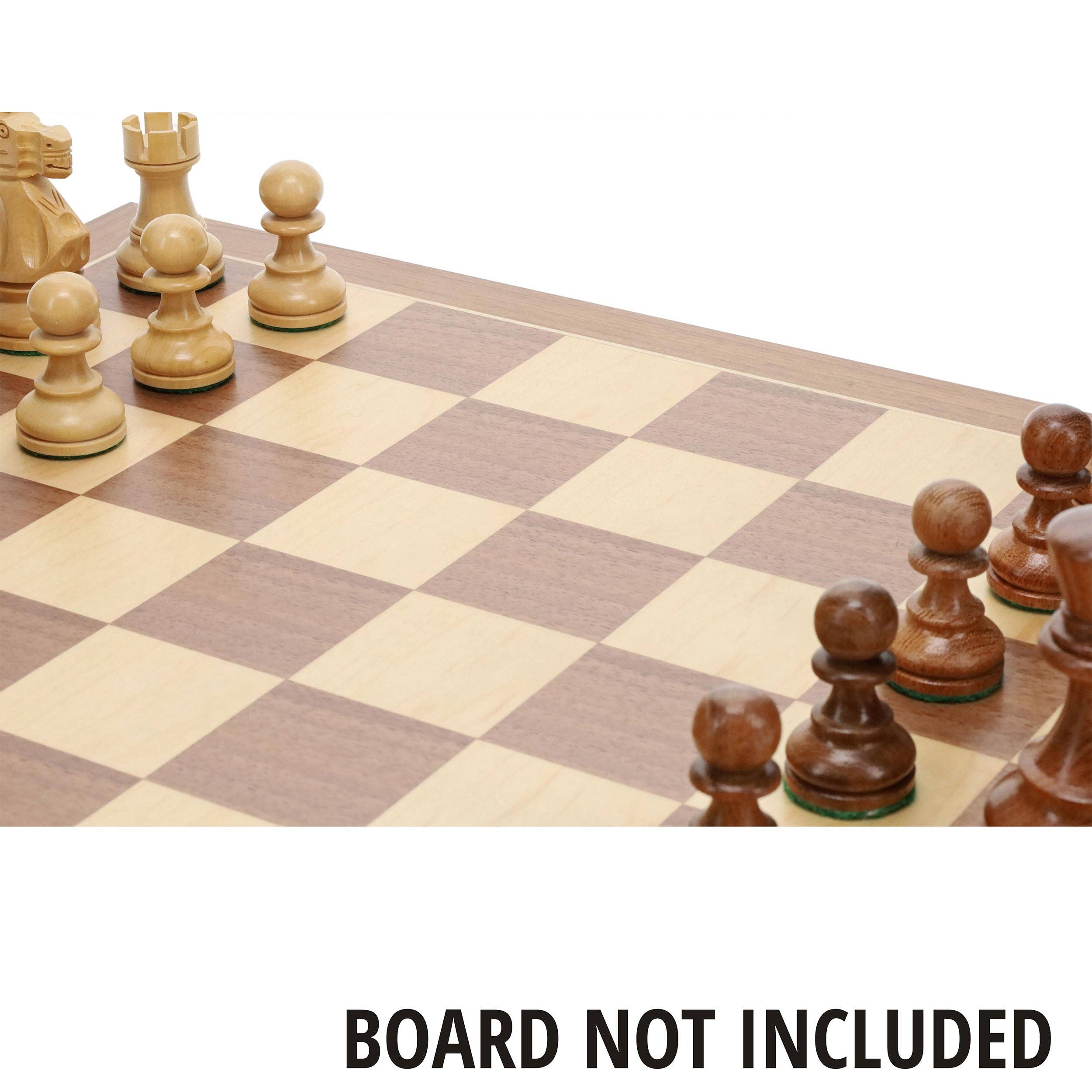 Wooden English Chess Pieces, Weighted with 3.5 inch King