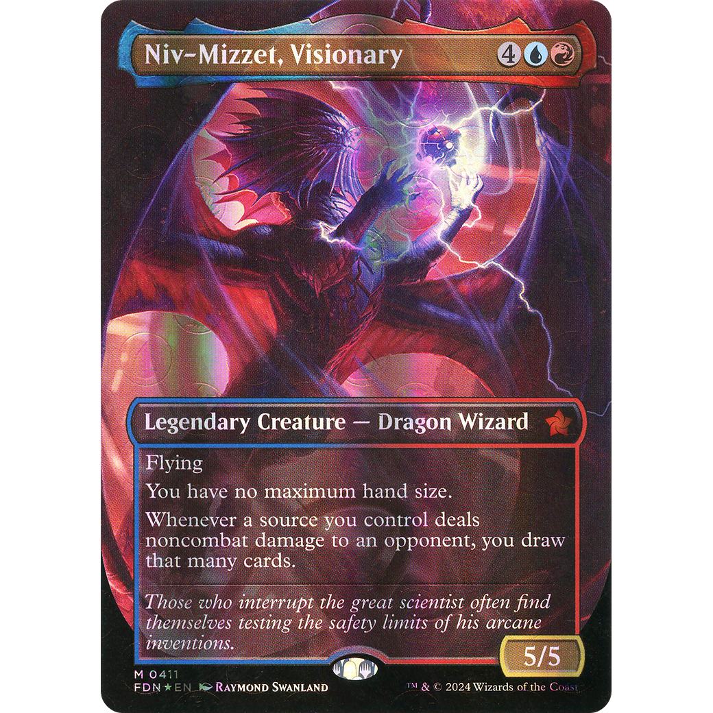 Niv-Mizzet, Visionary (FDN-411) - Foundations (Borderless) Foil