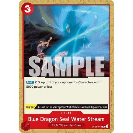 Blue Dragon Seal Water Stream (OP06-019) - Wings of the Captain