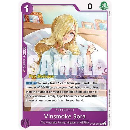 Vinsmoke Sora (OP06-063) - Wings of the Captain Pre-Release Cards
