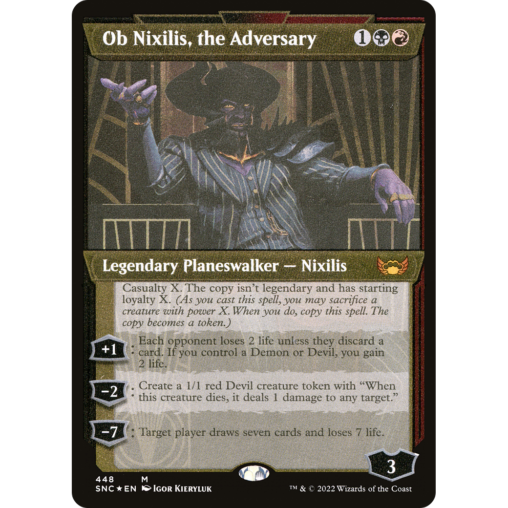 Ob Nixilis, the Adversary (Showcase) (Foil Etched) (SNC-448) - Streets of New Capenna: (Showcase) Foil