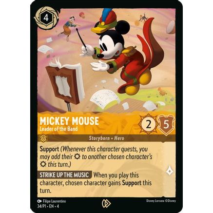 Mickey Mouse - Leader of the Band (34) - Disney Lorcana Promo Cards Cold Foil