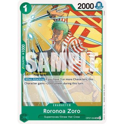 Roronoa Zoro (034) (OP07-034) - 500 Years in the Future Pre-Release Cards