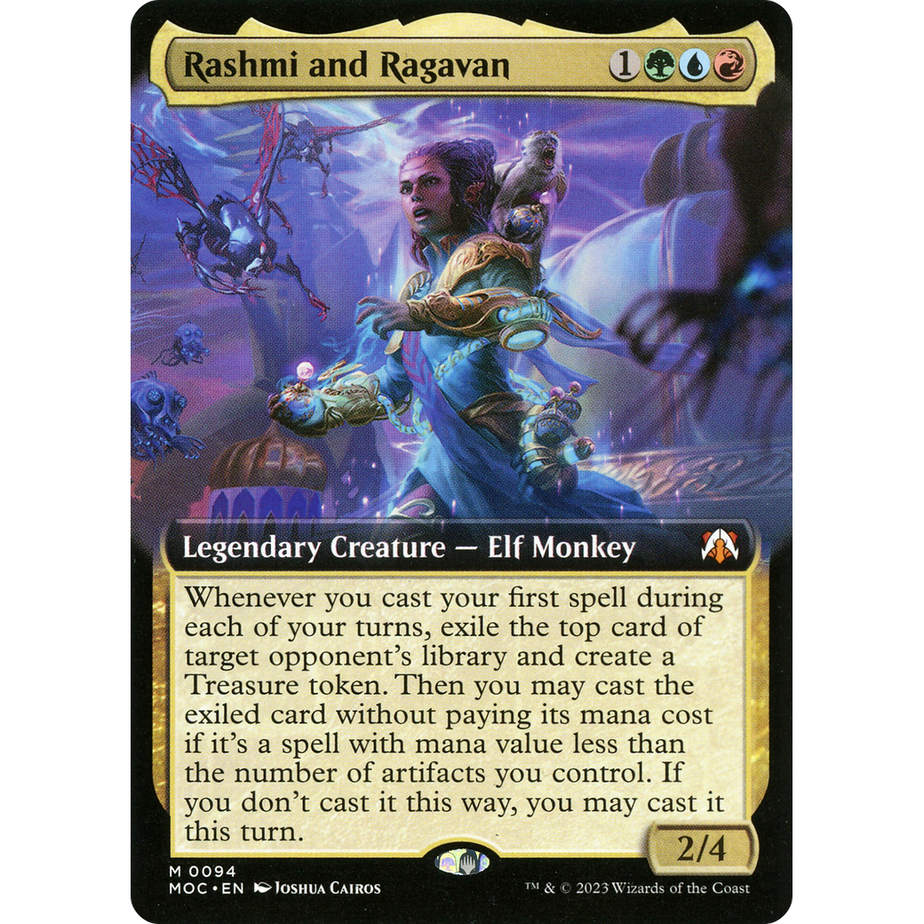 Rashmi and Ragavan (MOC-094) - March of the Machine Commander: (Extended Art) Foil