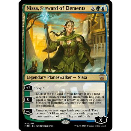 Nissa, Steward of Elements (Ripple Foil) (M3C-270) - Modern Horizons 3 Commander Foil