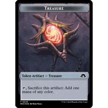 Treasure (Ripple Foil) // Copy Double-Sided Token (MH3-34 // 1) - Modern Horizons 3 Foil