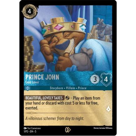 Prince John - Gold Lover (1) - Disney Lorcana Promo Cards Cold Foil