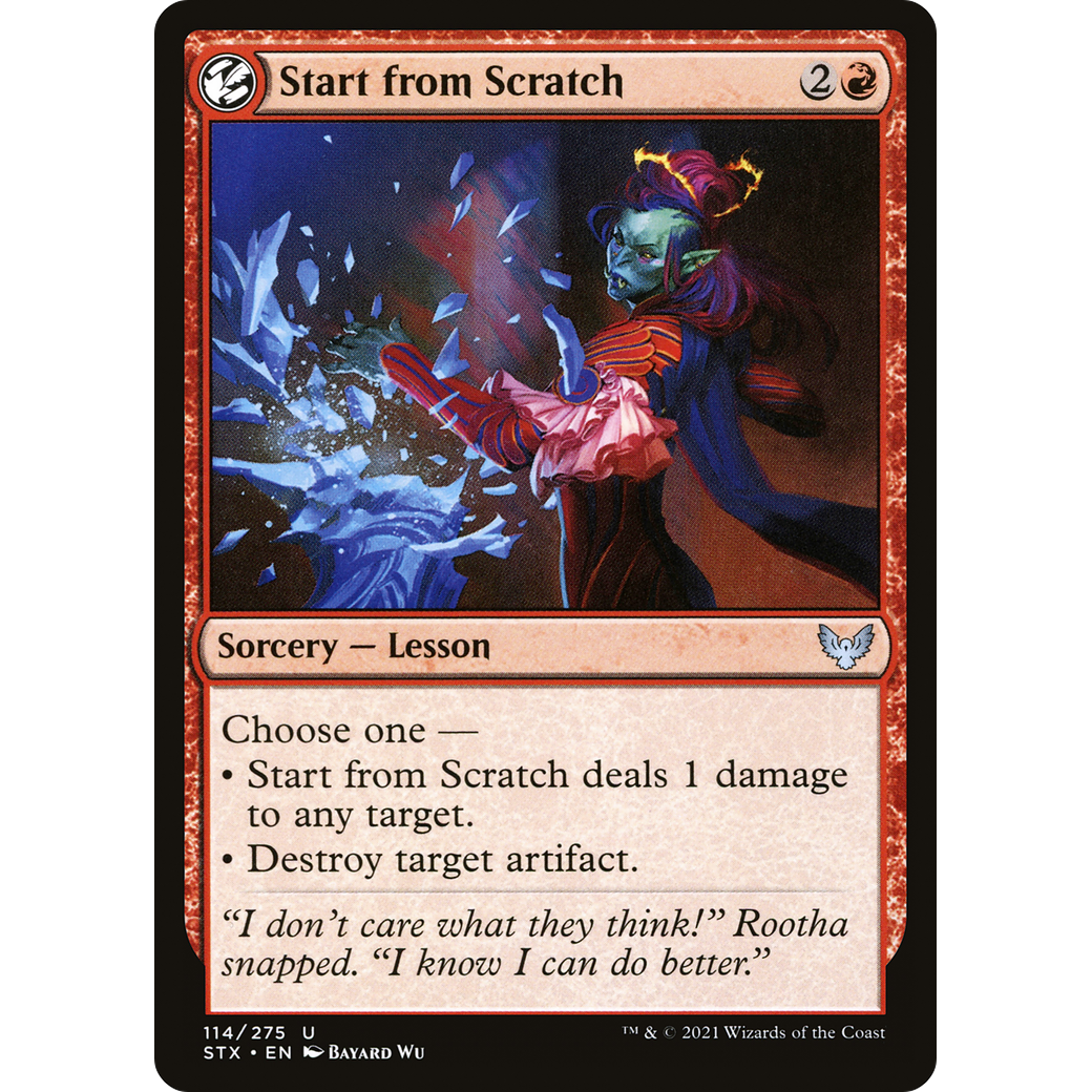 Start from Scratch (STX-114) - Strixhaven: School of Mages: (lesson) Foil